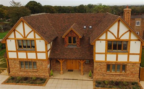 mock tudor gable|tudor style house.